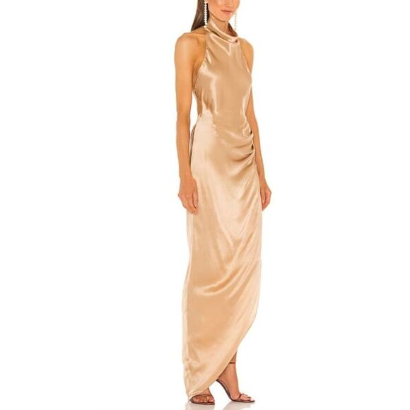 Amanda Uprichard - Samba Halterneck Gown in Gold - Picture 4 of 4
